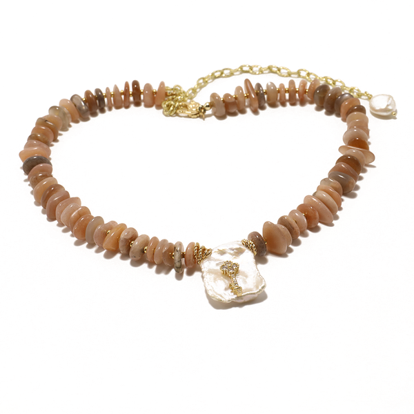 Sunstone Pearl Radiant Secret Necklace